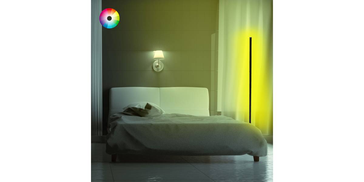 ΦΩΤΙΣΤΙΚΟ ΔΑΠΕΔΟΥ ΜΑΥΡΟ ΜΕ RGB LED & ΑΣΥΡΜΑΤΟ ΧΕΙΡΙΣΤΗΡΙΟ HM7309 30x30x120 εκ.
