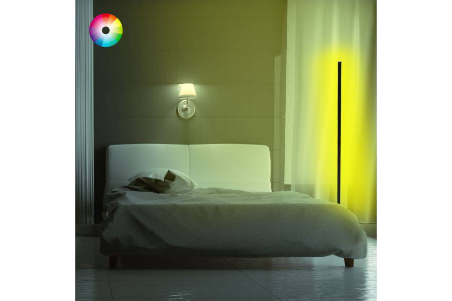 ΦΩΤΙΣΤΙΚΟ ΔΑΠΕΔΟΥ ΜΑΥΡΟ ΜΕ RGB LED & ΑΣΥΡΜΑΤΟ ΧΕΙΡΙΣΤΗΡΙΟ HM7309 30x30x120 εκ.