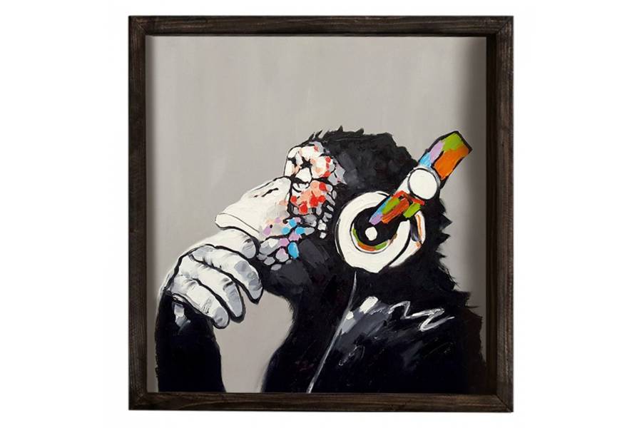 ΠΙΝΑΚΑΣ MDF FUNKY MONKEY HM7330 33x33 εκ.