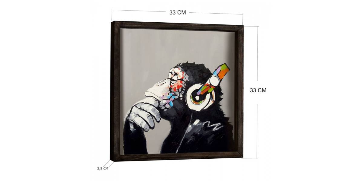 ΠΙΝΑΚΑΣ MDF FUNKY MONKEY HM7330 33x33 εκ.
