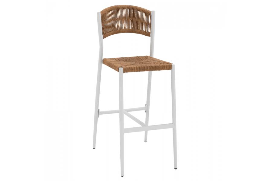 ΣΚΑΜΠΟ BAR ΑΛΟΥΜΙΝΙΟΥ ΛΕΥΚO ΜΕ ΣΧΟΙΝΙ PE ΜΠΕΖ HM5789.01 45,5x56x111 εκ.