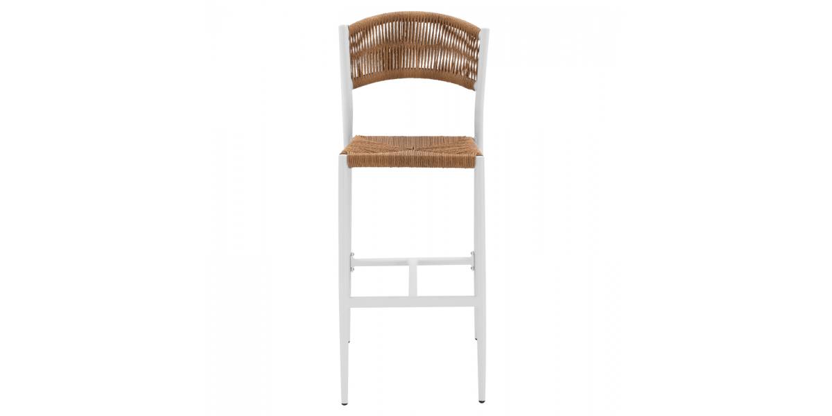 ΣΚΑΜΠΟ BAR ΑΛΟΥΜΙΝΙΟΥ ΛΕΥΚO ΜΕ ΣΧΟΙΝΙ PE ΜΠΕΖ HM5789.01 45,5x56x111 εκ.