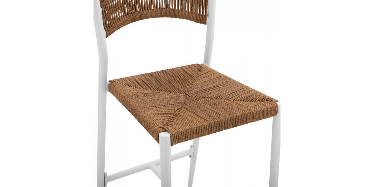 ΣΚΑΜΠΟ BAR ΑΛΟΥΜΙΝΙΟΥ ΛΕΥΚO ΜΕ ΣΧΟΙΝΙ PE ΜΠΕΖ HM5789.01 45,5x56x111 εκ.