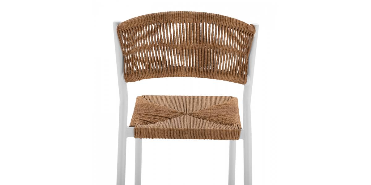 ΣΚΑΜΠΟ BAR ΑΛΟΥΜΙΝΙΟΥ ΛΕΥΚO ΜΕ ΣΧΟΙΝΙ PE ΜΠΕΖ HM5789.01 45,5x56x111 εκ.