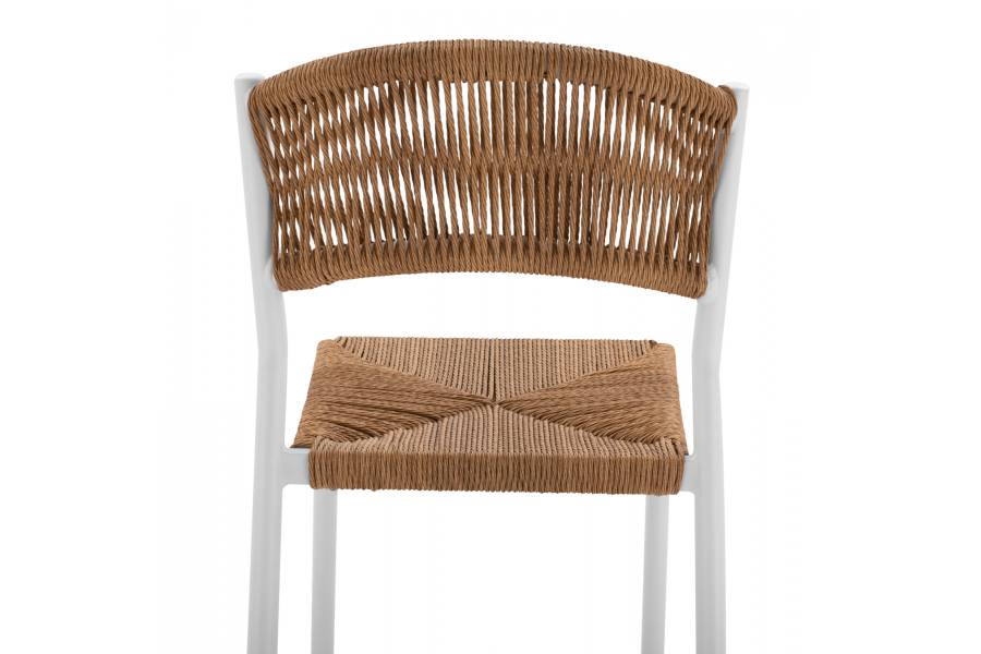 ΣΚΑΜΠΟ BAR ΑΛΟΥΜΙΝΙΟΥ ΛΕΥΚO ΜΕ ΣΧΟΙΝΙ PE ΜΠΕΖ HM5789.01 45,5x56x111 εκ.