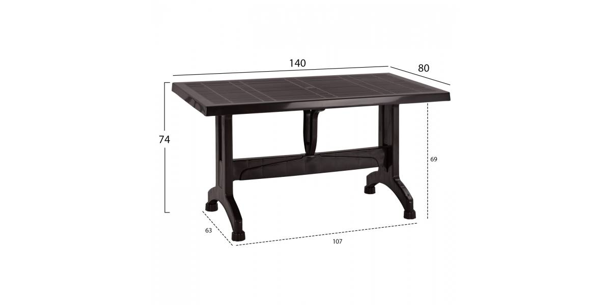 ΤΡΑΠΕΖΙ ΠΟΛΥΠΡΟΠΥΛΕΝΙΟΥ CORNWALL HM5738.03 ΚΑΦΕ 140X80X73.5Yεκ.