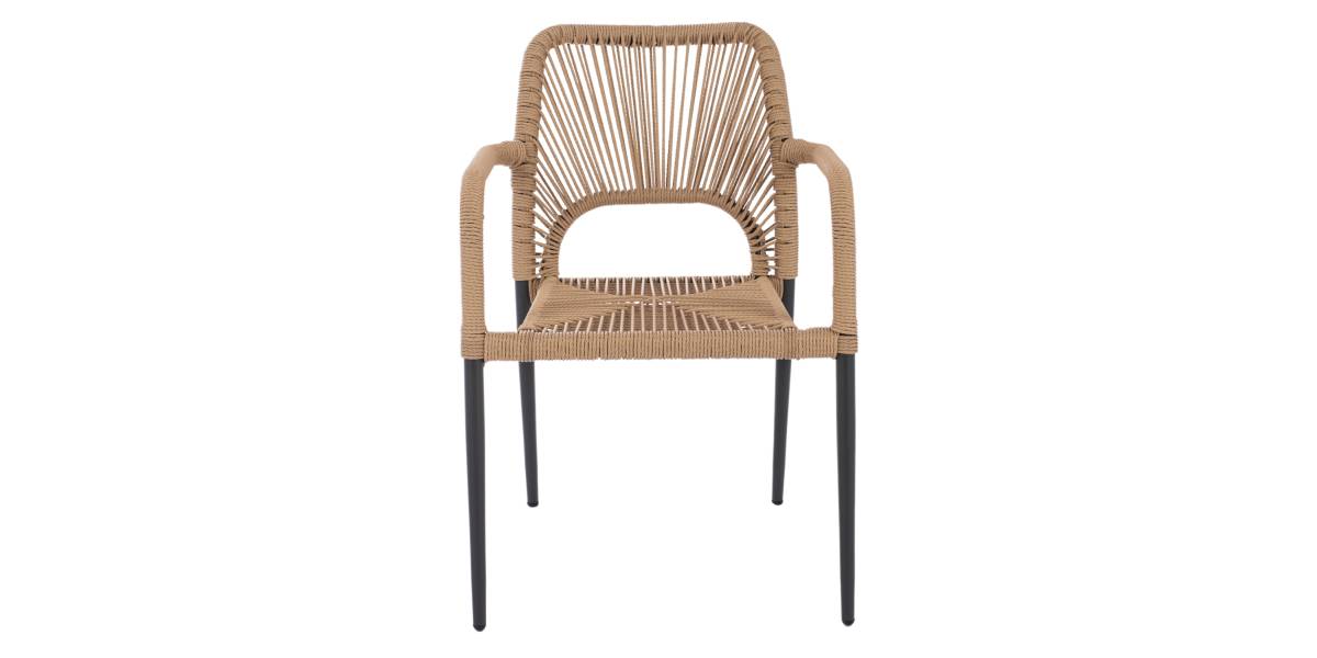 ΠΟΛΥΘΡΟΝΑ ΑΛΟΥΜΙΝΙΟΥ NOJO HM5771.02 ΓΚΡΙ ΜΕ P.E.TWIST RATTAN ΜΠΕΖ 55x63x82Y εκ.