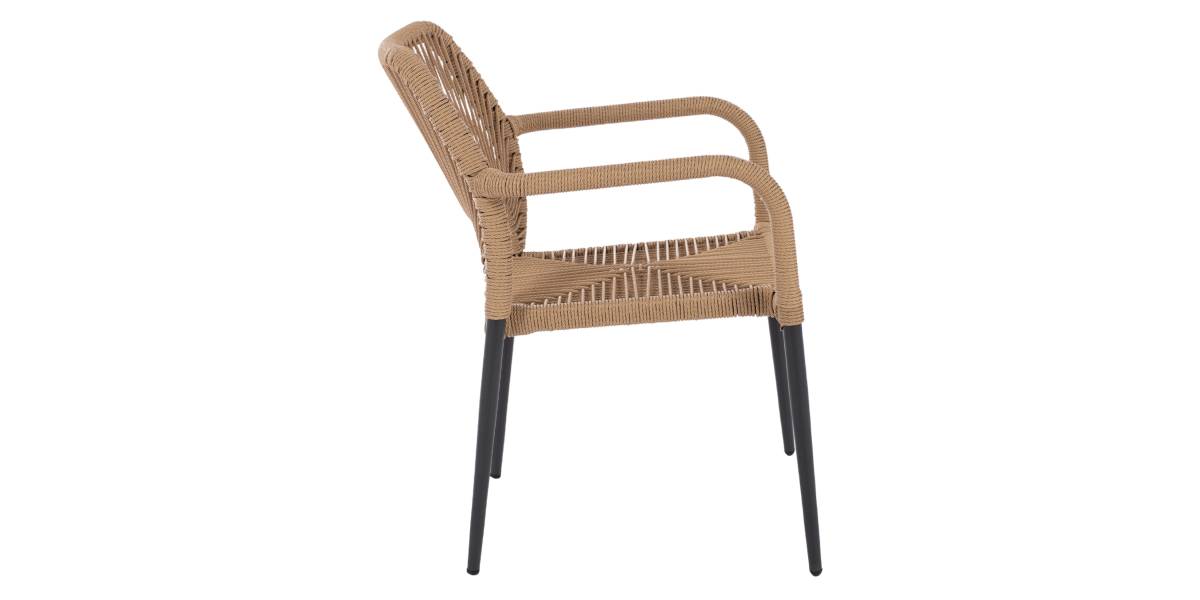 ΠΟΛΥΘΡΟΝΑ ΑΛΟΥΜΙΝΙΟΥ NOJO HM5771.02 ΓΚΡΙ ΜΕ P.E.TWIST RATTAN ΜΠΕΖ 55x63x82Y εκ.