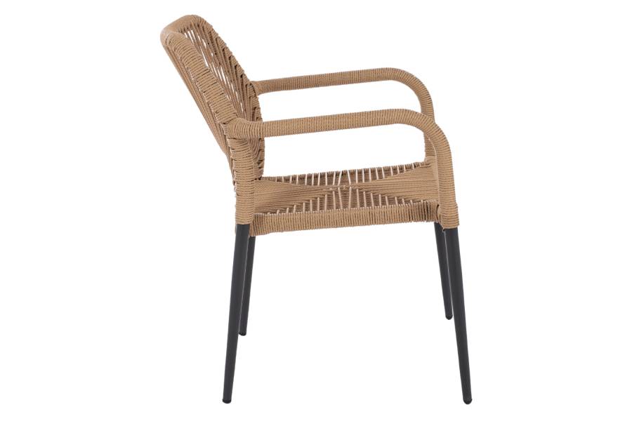 ΠΟΛΥΘΡΟΝΑ ΑΛΟΥΜΙΝΙΟΥ NOJO HM5771.02 ΓΚΡΙ ΜΕ P.E.TWIST RATTAN ΜΠΕΖ 55x63x82Y εκ.