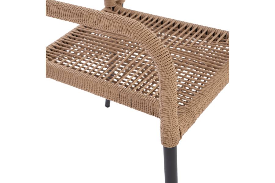 ΠΟΛΥΘΡΟΝΑ ΑΛΟΥΜΙΝΙΟΥ NOJO HM5771.02 ΓΚΡΙ ΜΕ P.E.TWIST RATTAN ΜΠΕΖ 55x63x82Y εκ.