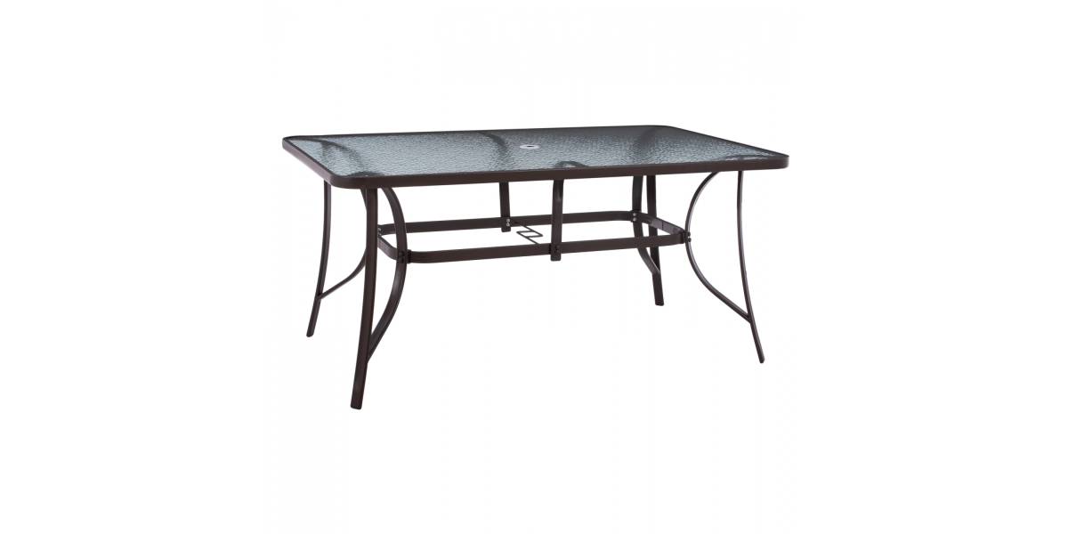 ΤΡΑΠΕΖΙ BRUNO 150X90Χ75Υεκ. ΜΕΤΑΛΛΙΚΟ ΟΡΘΟΓΩΝΙΟ ΚΑΦΕ ΜΕ ΤΡΥΠΑ ΟΜΠΡΕΛΑΣ Φ38 HM5145.12