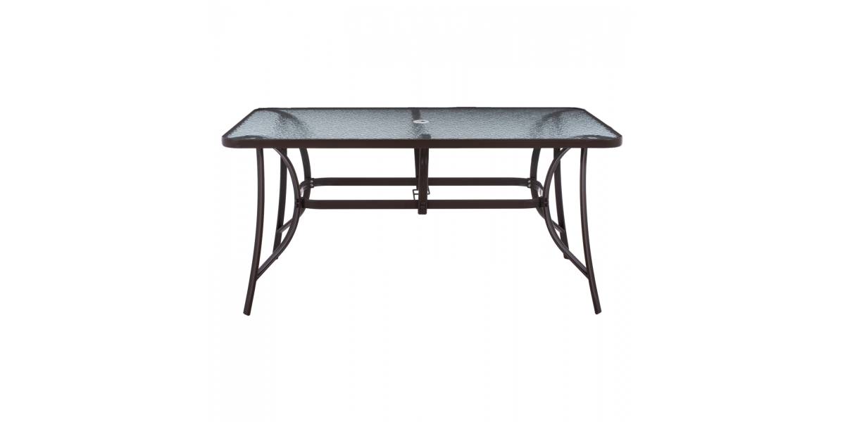 ΤΡΑΠΕΖΙ BRUNO 150X90Χ75Υεκ. ΜΕΤΑΛΛΙΚΟ ΟΡΘΟΓΩΝΙΟ ΚΑΦΕ ΜΕ ΤΡΥΠΑ ΟΜΠΡΕΛΑΣ Φ38 HM5145.12