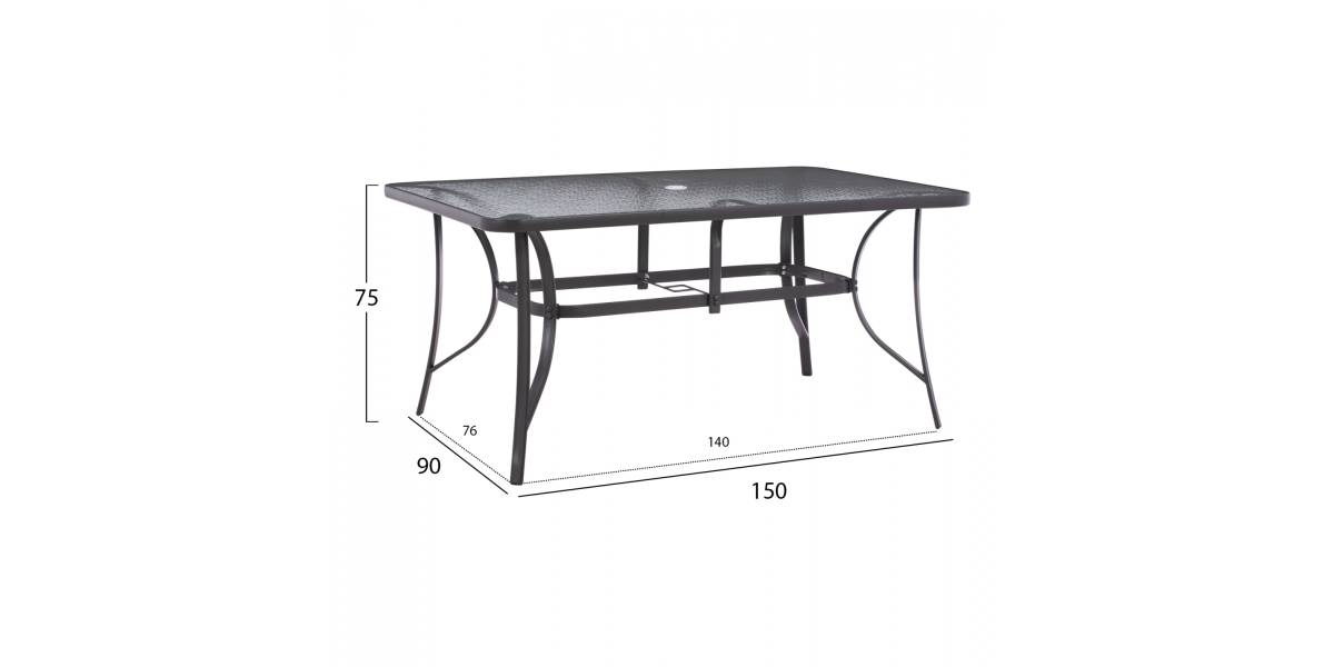 ΣΕΤ ΤΡΑΠΕΖΑΡΙΑ 7ΤΜΧ ΤΡΑΠΕΖΙ BRUNO 150X90 ΜΕ ΠΟΛΥΘΡΟΝΕΣ TEXTILINE ΓΚΡΙ HM11471