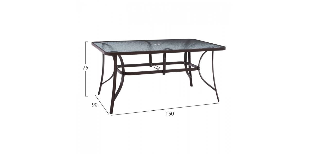 ΣΕΤ ΤΡΑΠΕΖΑΡΙΑ 7 ΤΜΧ ΤΡΑΠΕΖΙ BRUNO 150X90 & ΠΟΛΥΘΡΟΝΕΣ TEXTILINE ΚΑΦΕ HM11485