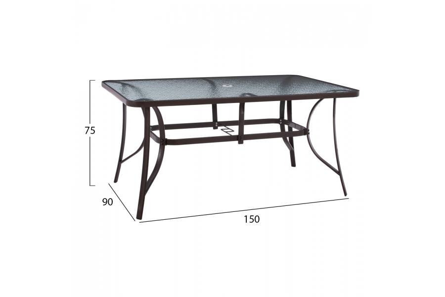 ΣΕΤ ΤΡΑΠΕΖΑΡΙΑ 7 ΤΜΧ ΤΡΑΠΕΖΙ BRUNO 150X90 & ΠΟΛΥΘΡΟΝΕΣ TEXTILINE ΚΑΦΕ HM11485