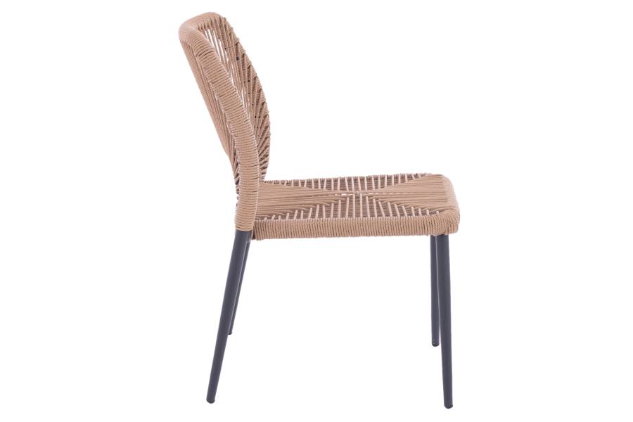 ΚΑΡΕΚΛΑ ΑΛΟΥΜΙΝΙΟΥ ΓΚΡΙ ΜΕ P.E.TWIST RATTAN ΜΠΕΖ HM5770.02 45x63x82Υ εκ.