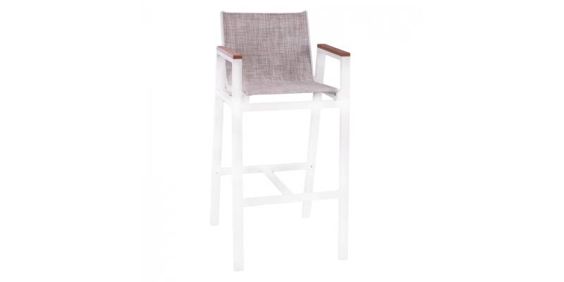 ΣΚΑΜΠΟ ΜΠΑΡ ΑΛΟΥΜΙΝΙΟΥ ΛΕΥΚΟ ΜΕ POLYWOOD 52 x 58 x 108 εκ. HM5790.01