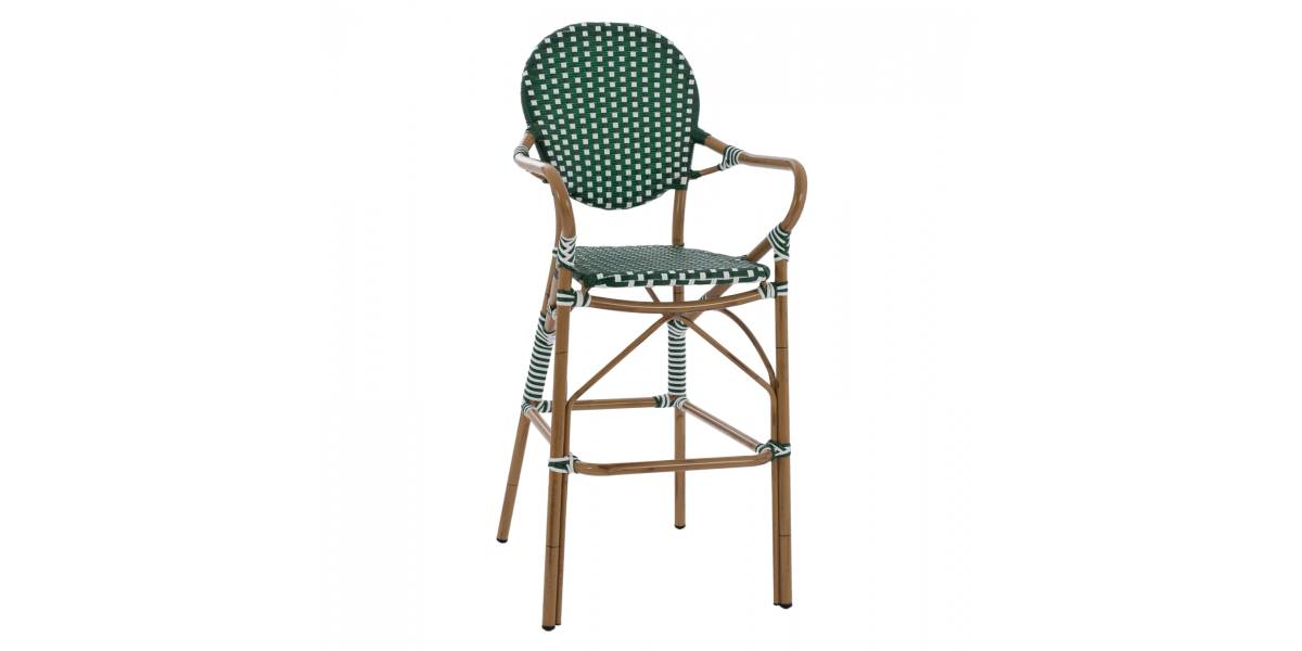 ΣΚΑΜΠΟ ΑΛΟΥΜΙΝΙΟΥ BAMBOO LOOK ΜΕ WICKER ΠΡΑΣΙΝΟ ΛΕΥΚΟ HM5794.01 56x60x126 εκ.