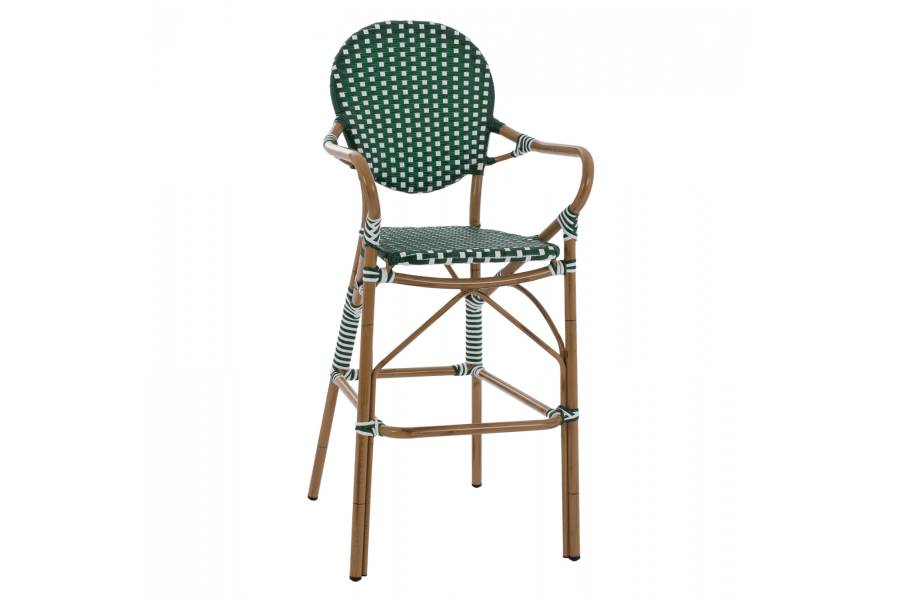 ΣΚΑΜΠΟ ΑΛΟΥΜΙΝΙΟΥ BAMBOO LOOK ΜΕ WICKER ΠΡΑΣΙΝΟ ΛΕΥΚΟ HM5794.01 56x60x126 εκ.
