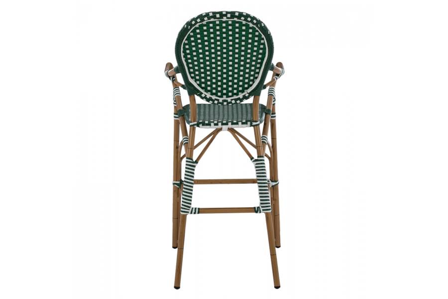 ΣΚΑΜΠΟ ΑΛΟΥΜΙΝΙΟΥ BAMBOO LOOK ΜΕ WICKER ΠΡΑΣΙΝΟ ΛΕΥΚΟ HM5794.01 56x60x126 εκ.