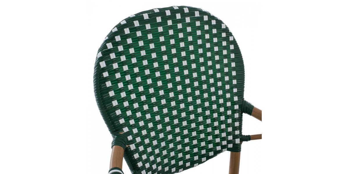 ΣΚΑΜΠΟ ΑΛΟΥΜΙΝΙΟΥ BAMBOO LOOK ΜΕ WICKER ΠΡΑΣΙΝΟ ΛΕΥΚΟ HM5794.01 56x60x126 εκ.