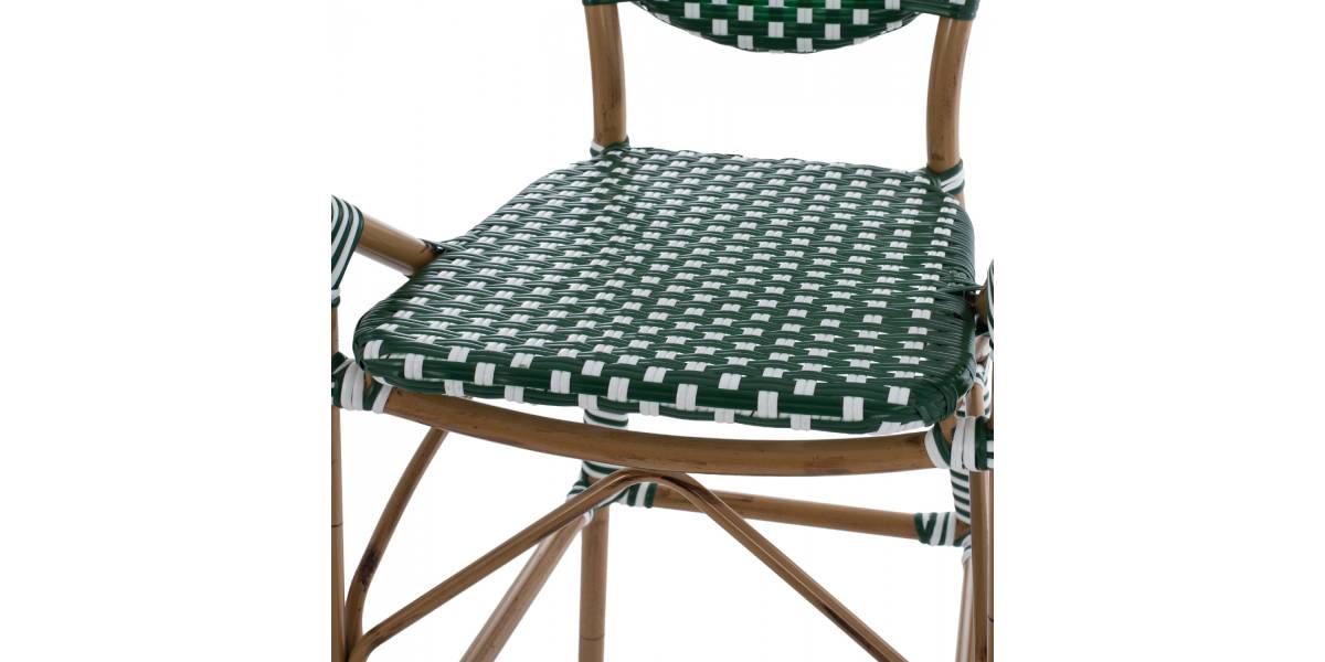 ΣΚΑΜΠΟ ΑΛΟΥΜΙΝΙΟΥ BAMBOO LOOK ΜΕ WICKER ΠΡΑΣΙΝΟ ΛΕΥΚΟ HM5794.01 56x60x126 εκ.