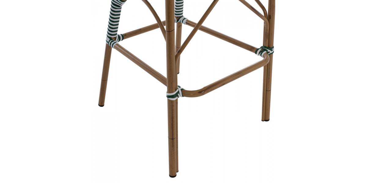 ΣΚΑΜΠΟ ΑΛΟΥΜΙΝΙΟΥ BAMBOO LOOK ΜΕ WICKER ΠΡΑΣΙΝΟ ΛΕΥΚΟ HM5794.01 56x60x126 εκ.