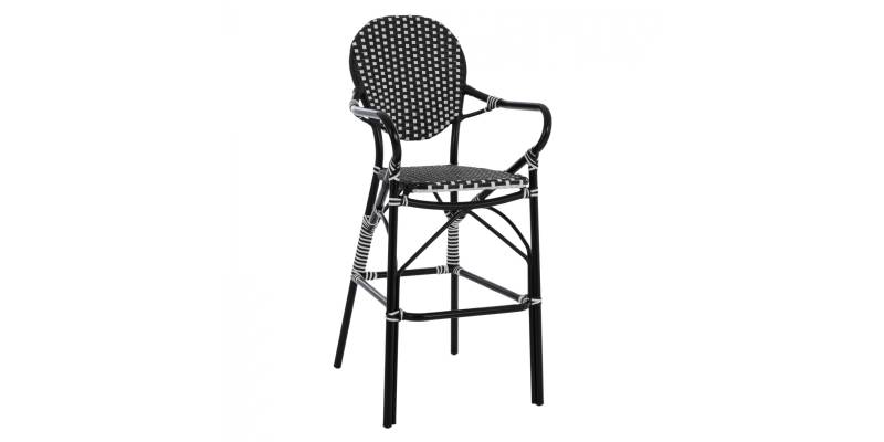 ΣΚΑΜΠΟ ΑΛΟΥΜΙΝΙΟΥ BAMBOO LOOK ΜΕ WICKER ΜΑΥΡΟ ΛΕΥΚΟ HM5794.02 56x60x126 εκ.