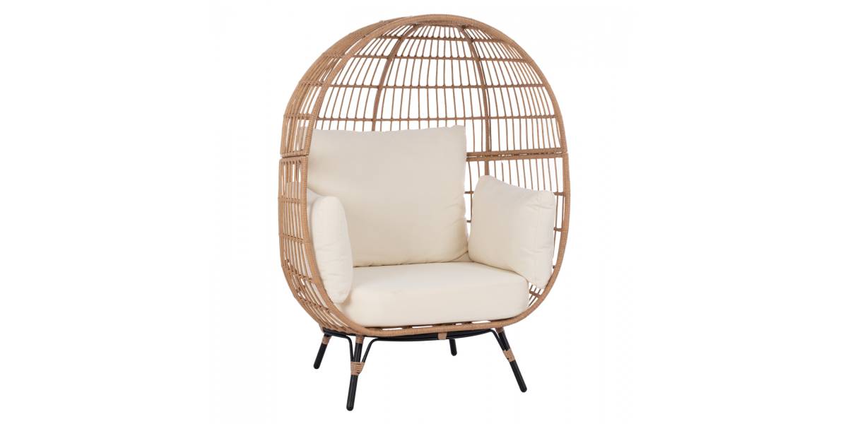 ΠΟΛΥΘΡΟΝΑ ΦΩΛΙΑ ALLEGRA HM5764 ΜΕ WICKER ΣΕ ΜΠΕΖ ΑΠΟΧΡΩΣΗ 110x85x148 εκ.
