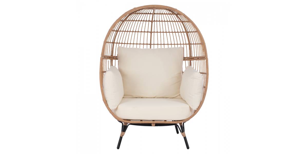 ΠΟΛΥΘΡΟΝΑ ΦΩΛΙΑ ALLEGRA HM5764 ΜΕ WICKER ΣΕ ΜΠΕΖ ΑΠΟΧΡΩΣΗ 110x85x148 εκ.