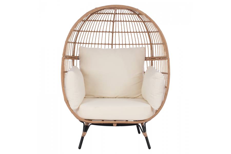 ΠΟΛΥΘΡΟΝΑ ΦΩΛΙΑ ALLEGRA HM5764 ΜΕ WICKER ΣΕ ΜΠΕΖ ΑΠΟΧΡΩΣΗ 110x85x148 εκ.