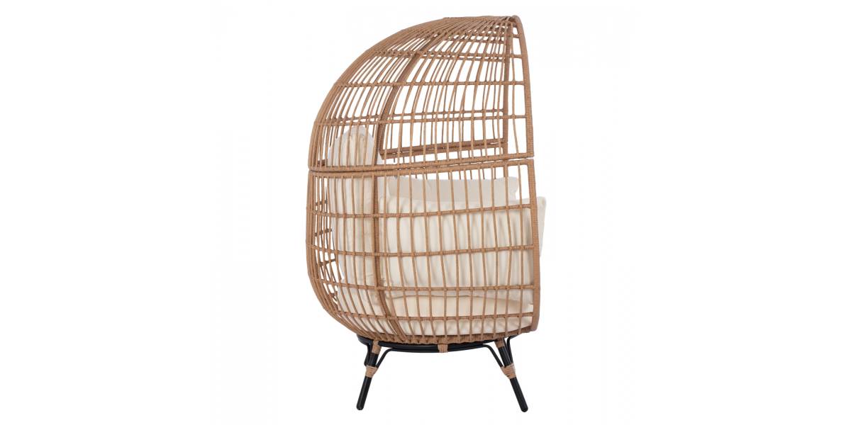 ΠΟΛΥΘΡΟΝΑ ΦΩΛΙΑ ALLEGRA HM5764 ΜΕ WICKER ΣΕ ΜΠΕΖ ΑΠΟΧΡΩΣΗ 110x85x148 εκ.