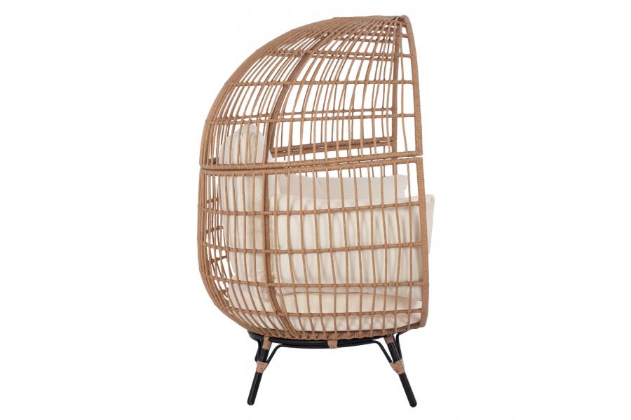 ΠΟΛΥΘΡΟΝΑ ΦΩΛΙΑ ALLEGRA HM5764 ΜΕ WICKER ΣΕ ΜΠΕΖ ΑΠΟΧΡΩΣΗ 110x85x148 εκ.