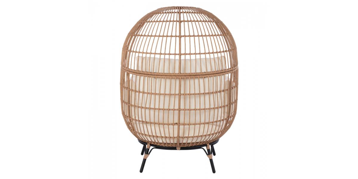 ΠΟΛΥΘΡΟΝΑ ΦΩΛΙΑ ALLEGRA HM5764 ΜΕ WICKER ΣΕ ΜΠΕΖ ΑΠΟΧΡΩΣΗ 110x85x148 εκ.
