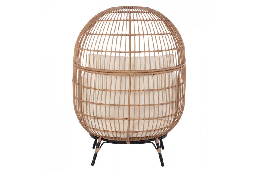ΠΟΛΥΘΡΟΝΑ ΦΩΛΙΑ ALLEGRA HM5764 ΜΕ WICKER ΣΕ ΜΠΕΖ ΑΠΟΧΡΩΣΗ 110x85x148 εκ.