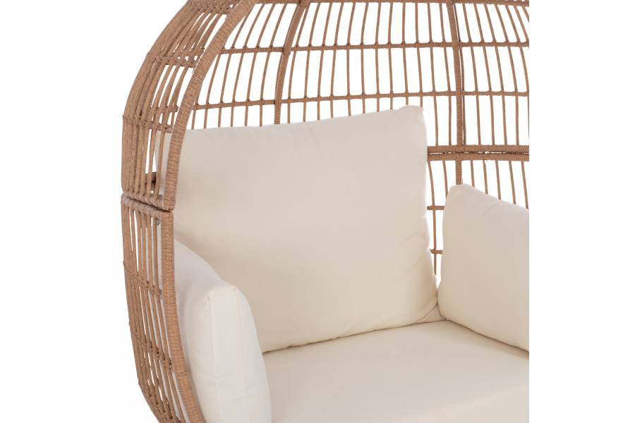 ΠΟΛΥΘΡΟΝΑ ΦΩΛΙΑ ALLEGRA HM5764 ΜΕ WICKER ΣΕ ΜΠΕΖ ΑΠΟΧΡΩΣΗ 110x85x148 εκ.