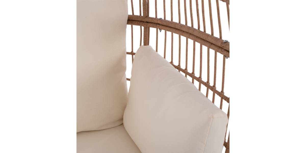ΠΟΛΥΘΡΟΝΑ ΦΩΛΙΑ ALLEGRA HM5764 ΜΕ WICKER ΣΕ ΜΠΕΖ ΑΠΟΧΡΩΣΗ 110x85x148 εκ.