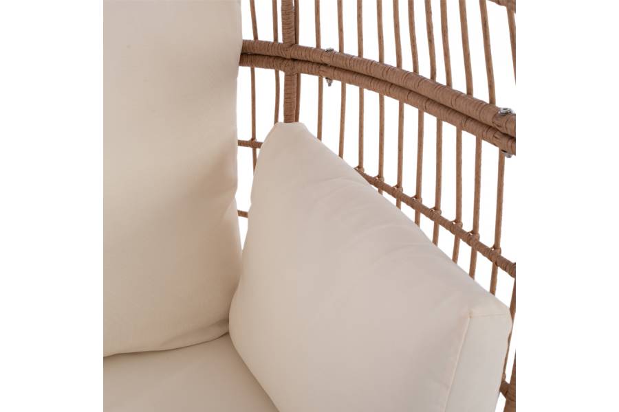 ΠΟΛΥΘΡΟΝΑ ΦΩΛΙΑ ALLEGRA HM5764 ΜΕ WICKER ΣΕ ΜΠΕΖ ΑΠΟΧΡΩΣΗ 110x85x148 εκ.