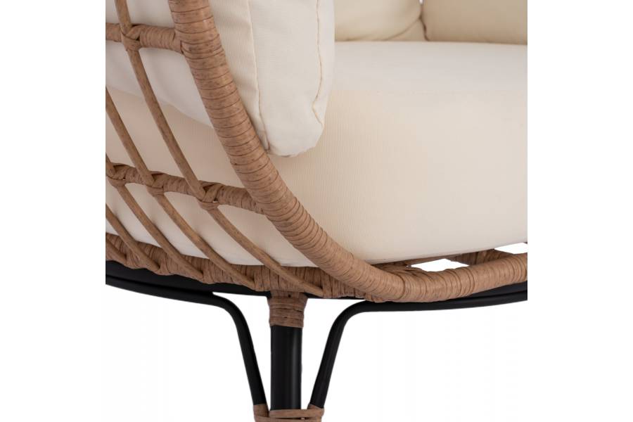 ΠΟΛΥΘΡΟΝΑ ΦΩΛΙΑ ALLEGRA HM5764 ΜΕ WICKER ΣΕ ΜΠΕΖ ΑΠΟΧΡΩΣΗ 110x85x148 εκ.