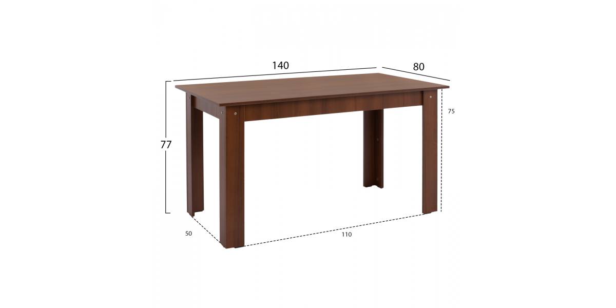 ΤΡΑΠΕΖΙ ΚΟΥΖΙΝΑΣ KELVIN 140x80x77Υεκ. ΚΑΡΥΔΙ HM2429.04