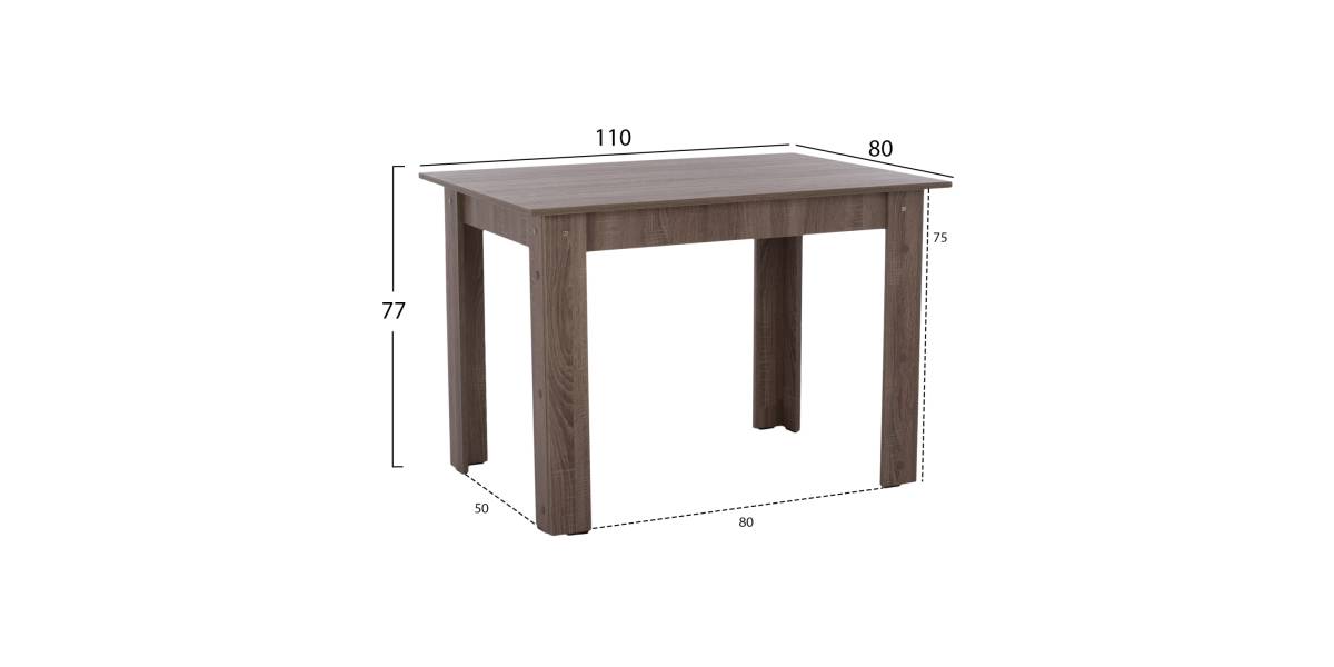 ΤΡΑΠΕΖΙ ΚΟΥΖΙΝΑΣ HM2428.05, 110x80x77Υεκ., SONOMA OAK TRUFFLE