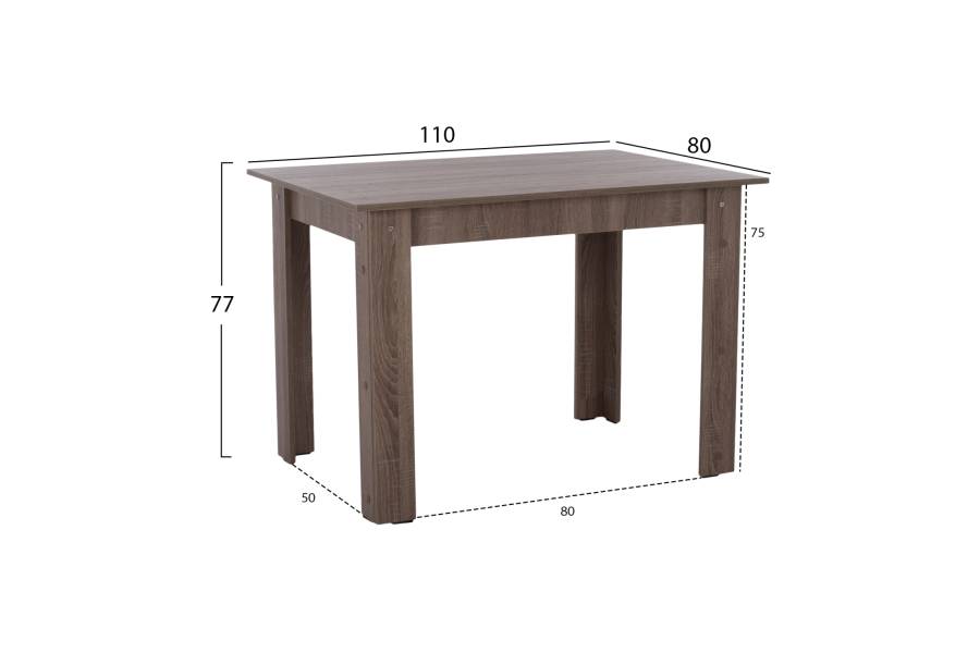ΤΡΑΠΕΖΙ ΚΟΥΖΙΝΑΣ HM2428.05, 110x80x77Υεκ., SONOMA OAK TRUFFLE