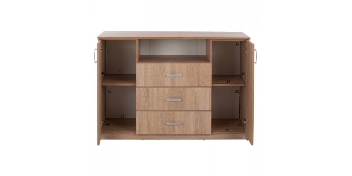 ΜΠΟΥΦΕΣ ΜΕ 2 ΝΤΟΥΛΑΠΙΑ Κ 3 ΣΥΡΤΑΡΙΑ ADLER SONAMA OAK HM2430 120X45X85Yεκ.