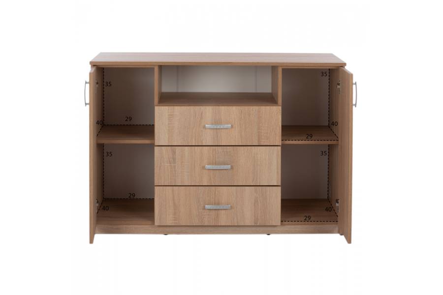 ΜΠΟΥΦΕΣ ΜΕ 2 ΝΤΟΥΛΑΠΙΑ Κ 3 ΣΥΡΤΑΡΙΑ ADLER SONAMA OAK HM2430 120X45X85Yεκ.