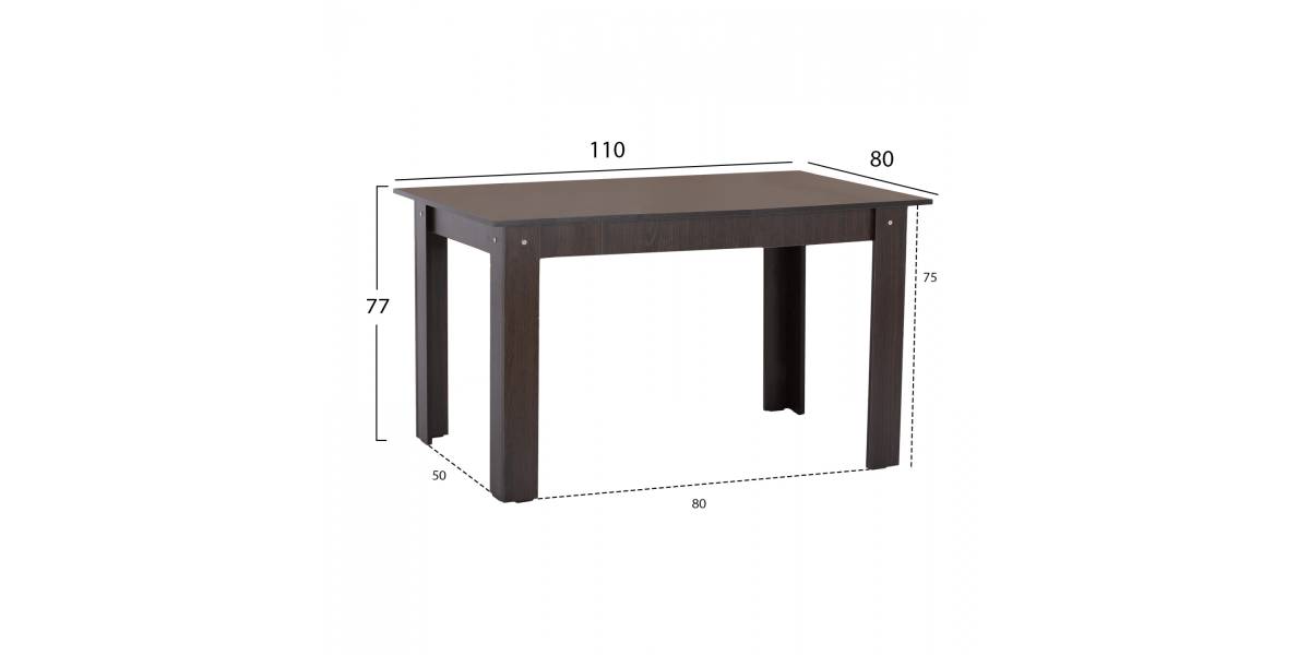 ΤΡΑΠΕΖΙ ΚΟΥΖΙΝΑΣ KELVIN 110x80x77Υεκ. WENGE HM2428.02