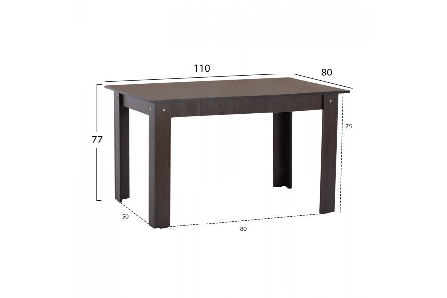 ΤΡΑΠΕΖΙ ΚΟΥΖΙΝΑΣ KELVIN 110x80x77Υεκ. WENGE HM2428.02