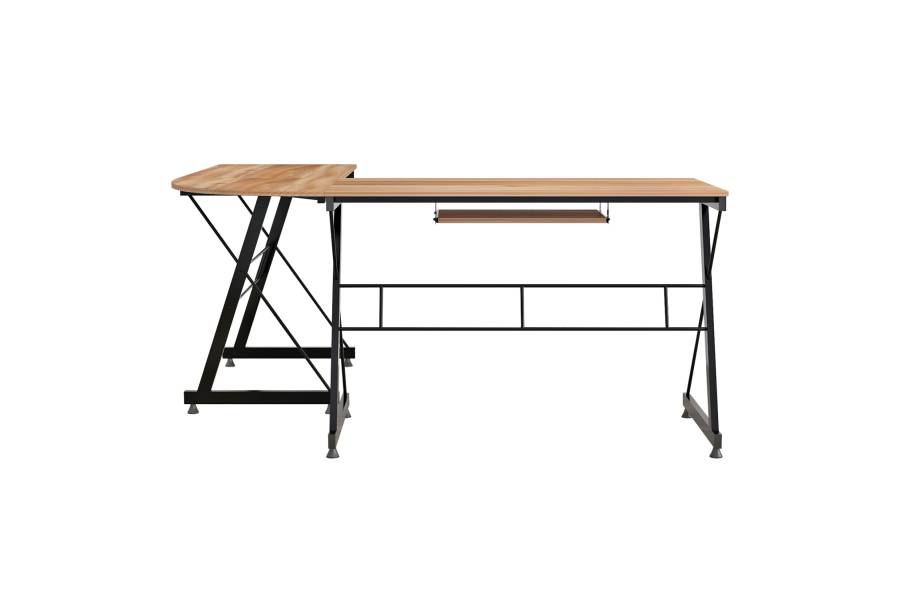 ΓΩΝΙΑΚΟ ΓΡΑΦΕΙΟ WALNUT ΕΠΙΦΑΝΕΙΑ ΜΕ ΜΕΤΑΛΛΙΚΟ ΣΚΕΛΕΤΟ HM2127.02 158Χ120Χ74εκ.