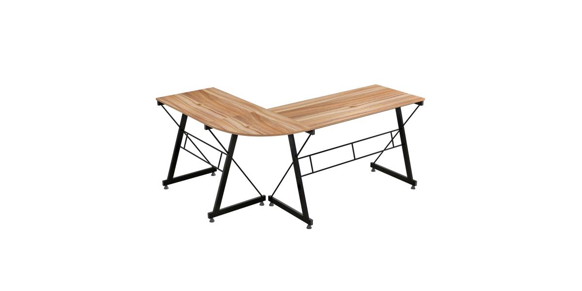 ΓΩΝΙΑΚΟ ΓΡΑΦΕΙΟ WALNUT ΕΠΙΦΑΝΕΙΑ ΜΕ ΜΕΤΑΛΛΙΚΟ ΣΚΕΛΕΤΟ HM2127.02 158Χ120Χ74εκ.