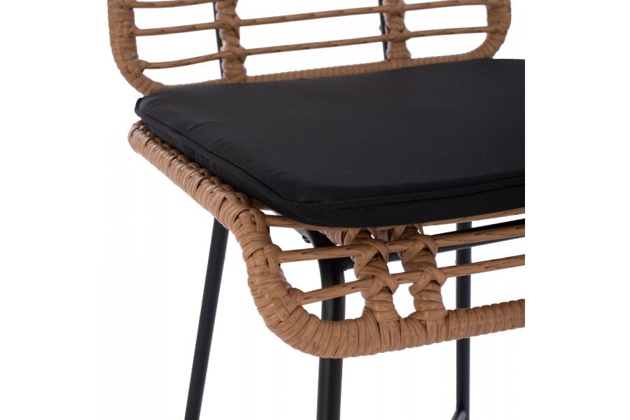 ΣΚΑΜΠΟ ΜΕΤΑΛΛΙΚΟ EDDIE ΜΕ ΜΑΞΙΛΑΡΙ HM5708 ΜΕ WICKER ΜΠΕΖ 45Χ46.5Χ115Υ εκ.