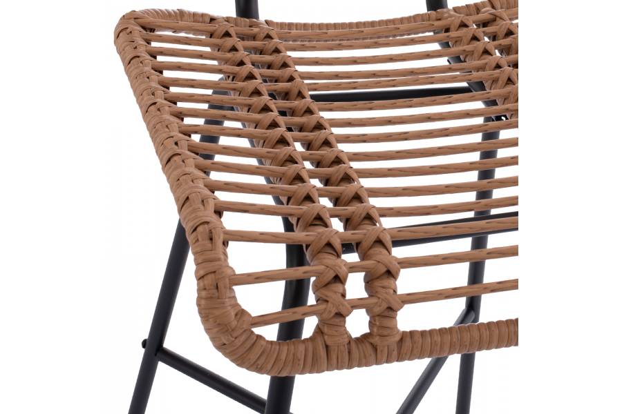 ΣΚΑΜΠΟ ΜΕΤΑΛΛΙΚΟ EDDIE ΜΕ ΜΑΞΙΛΑΡΙ HM5708 ΜΕ WICKER ΜΠΕΖ 45Χ46.5Χ115Υ εκ.